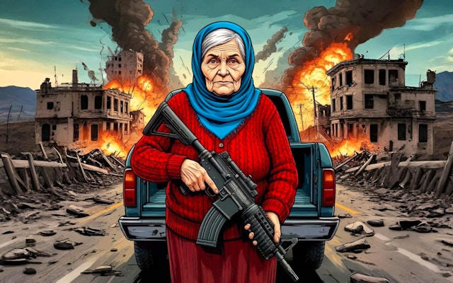 Grandma with Machine-Gun Apocalypsis: Zombie Shooter