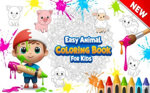 Easy Animal Coloring Book for Kids - Free Coloring Game